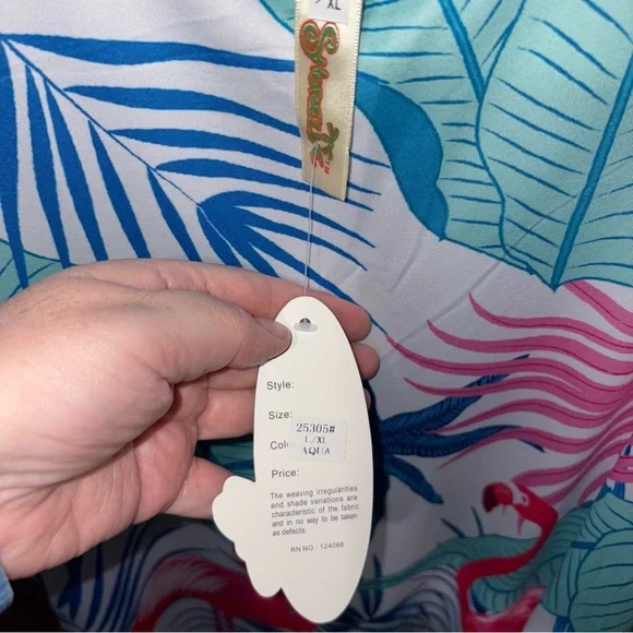 Shoreline Blue and Pink Flamingo Asymmetrical Sundress Resort Cruise Vacation - Picture 3 of 5